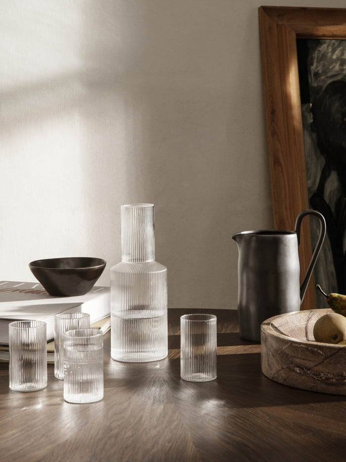 Ripple Glass Carafe, Clear