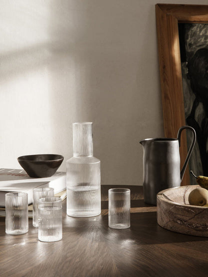 Ripple Glass Carafe, Clear