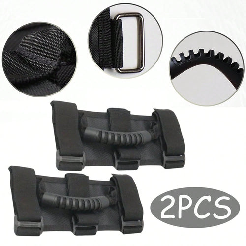 [Roller Handle Grip Handle]2PCS Roller Handle Grip Handle,Elastic Rope Handle- Internal Assembly Component,Suitable For Jeeps,UTVs,Four-Wheel Vehicles