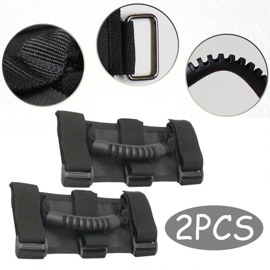 [Roller Handle Grip Handle]2PCS Roller Handle Grip Handle,Elastic Rope Handle- Internal Assembly Component,Suitable For Jeeps,UTVs,Four-Wheel Vehicles