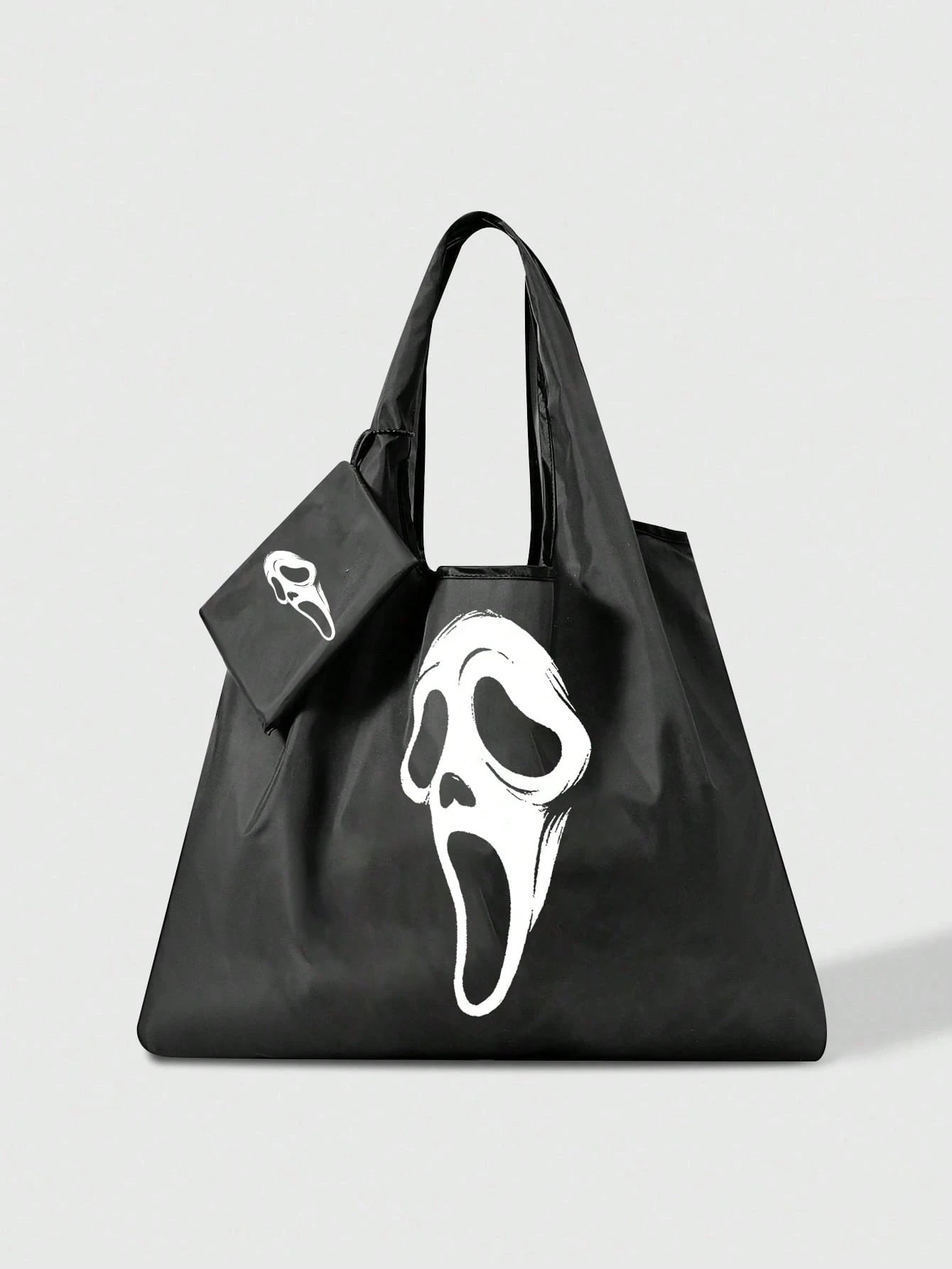 ROMWE Goth Star Print Large Capacity Foldable Shopper Bag, Stars Hollow Women Bag