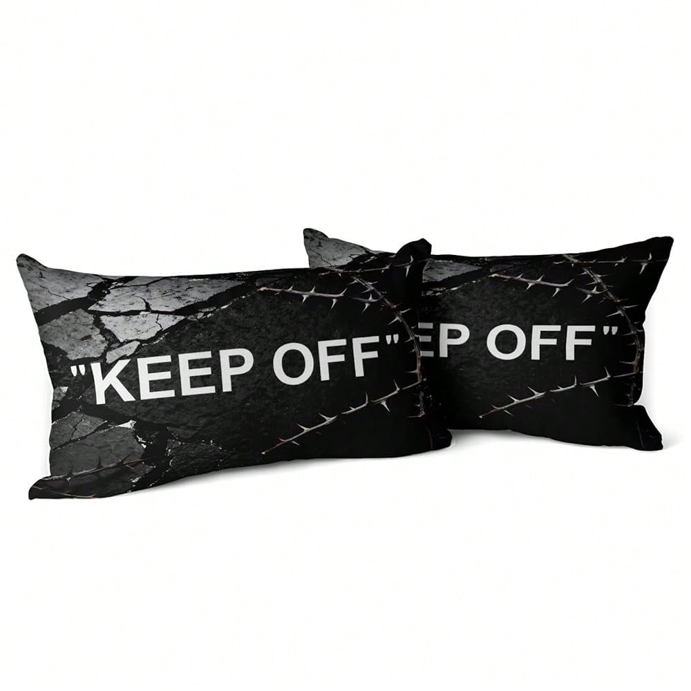 Room Decor Keep Off Pillow Set Of 2 Breathable Pillow Cover Square Cushion Case For Home Sofa Couch Decoration 18*18 Inch Diablo Style-2