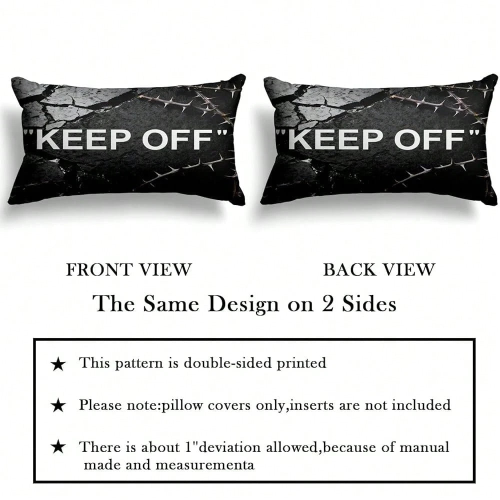Room Decor Keep Off Pillow Set Of 2 Breathable Pillow Cover Square Cushion Case For Home Sofa Couch Decoration 18*18 Inch Diablo Style-2