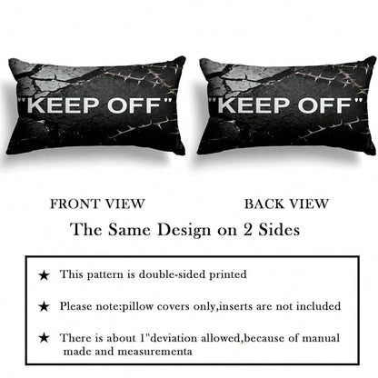 Room Decor Keep Off Pillow Set Of 2 Breathable Pillow Cover Square Cushion Case For Home Sofa Couch Decoration 18*18 Inch Diablo Style-2