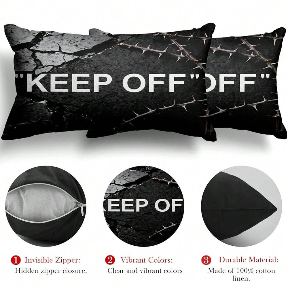 Room Decor Keep Off Pillow Set Of 2 Breathable Pillow Cover Square Cushion Case For Home Sofa Couch Decoration 18*18 Inch Diablo Style-2