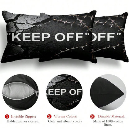 Room Decor Keep Off Pillow Set Of 2 Breathable Pillow Cover Square Cushion Case For Home Sofa Couch Decoration 18*18 Inch Diablo Style-2