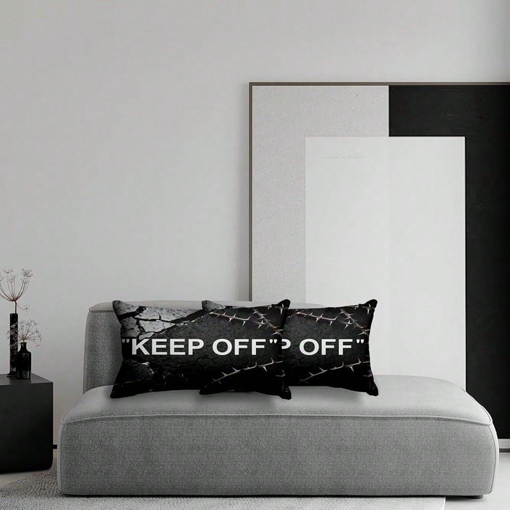 Room Decor Keep Off Pillow Set Of 2 Breathable Pillow Cover Square Cushion Case For Home Sofa Couch Decoration 18*18 Inch Diablo Style-2