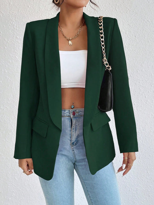 RosyDaze Shawl Collar Open Front Blazer Fall Cloth For Women