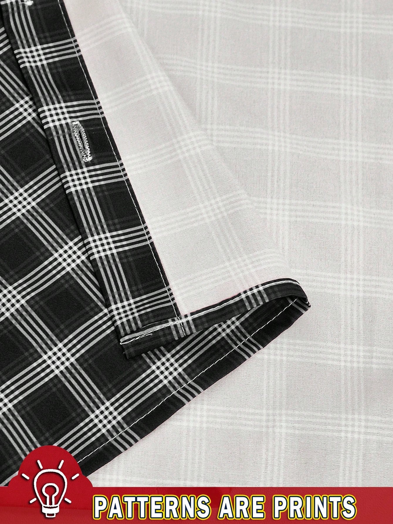 Rovax Women's Vintage Black Plaid Short-Sleeve Shirt; Y2K Style, Streetwear, Casual, Back-To-School.