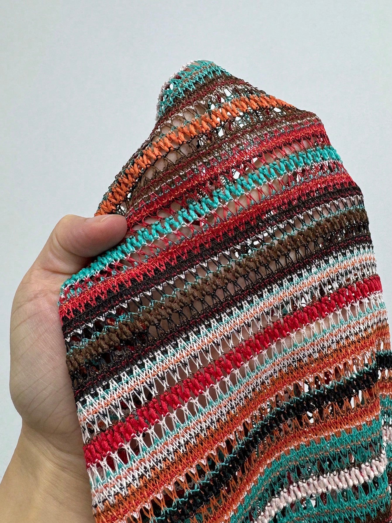 Rustia Plus Size Spring/Summer One Shoulder Short Sleeve Textured Knit Faux Knitted Sweater Top Colorful Striped Elegant Vintage Vacation Casual Beach Plus Size Women's T-Shirt