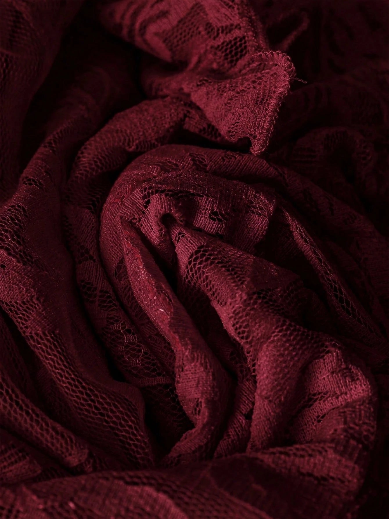 Rusticease Plus Size Women's Solid Color Ruffle Trim Half Sleeve Round Neck Draped Top Evening Burgundy Summer Elegant Fall Clothes Country Clothing