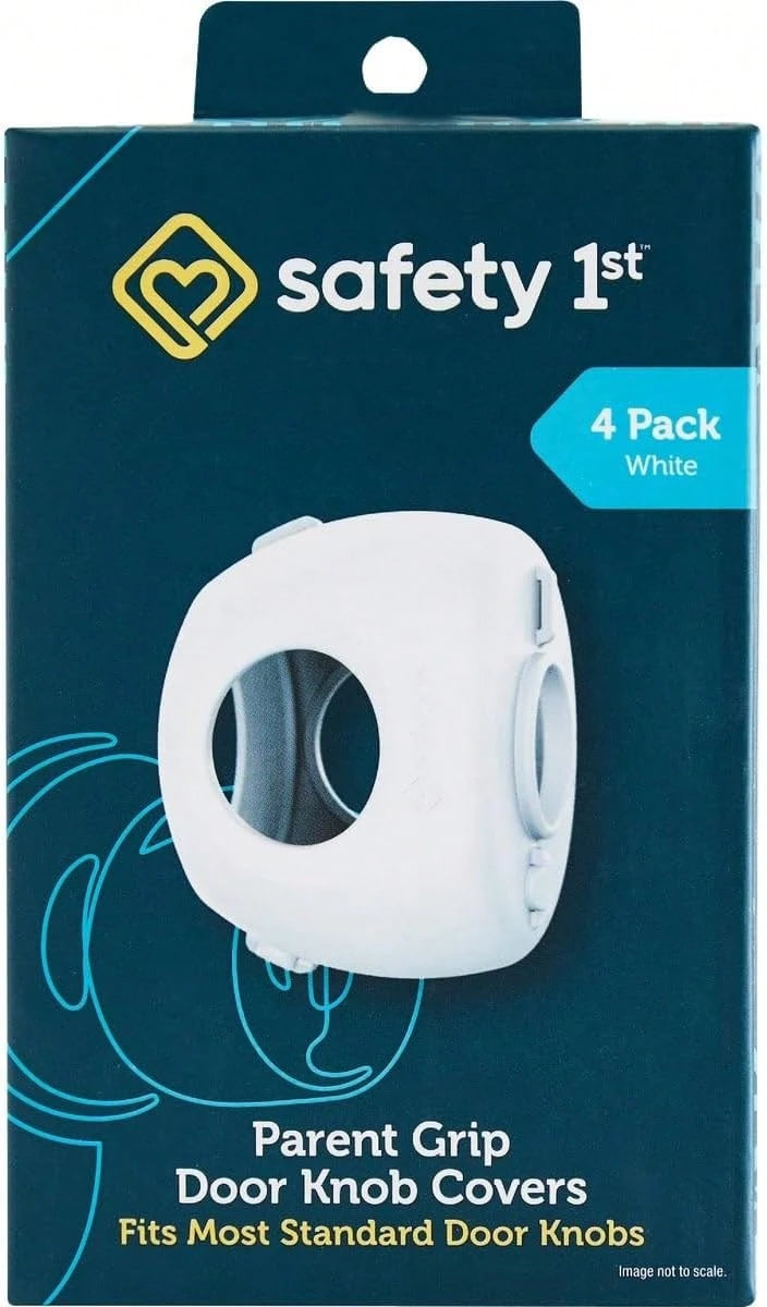 Safety 1st Parent Grip Door Knob Covers, White, One Size,4 Count (Pack Of 1) (HS3260600), Packaging May Vary