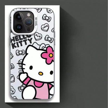 SANRIO 1pc Cute Bear Bow Print Shockproof Phone Cover, Electroplated Color Frame Anti-Drop Protective Cover Compatible With IPhone17/16/15/14/13/12/11 Pro Plus XR XS 8 SE, Y2K Unisex Accessory, Daily