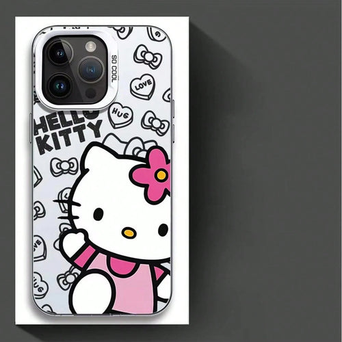 SANRIO 1pc Cute Bear Bow Print Shockproof Phone Cover, Electroplated Color Frame Anti-Drop Protective Cover Compatible With IPhone17/16/15/14/13/12/11 Pro Plus XR XS 8 SE, Y2K Unisex Accessory, Daily