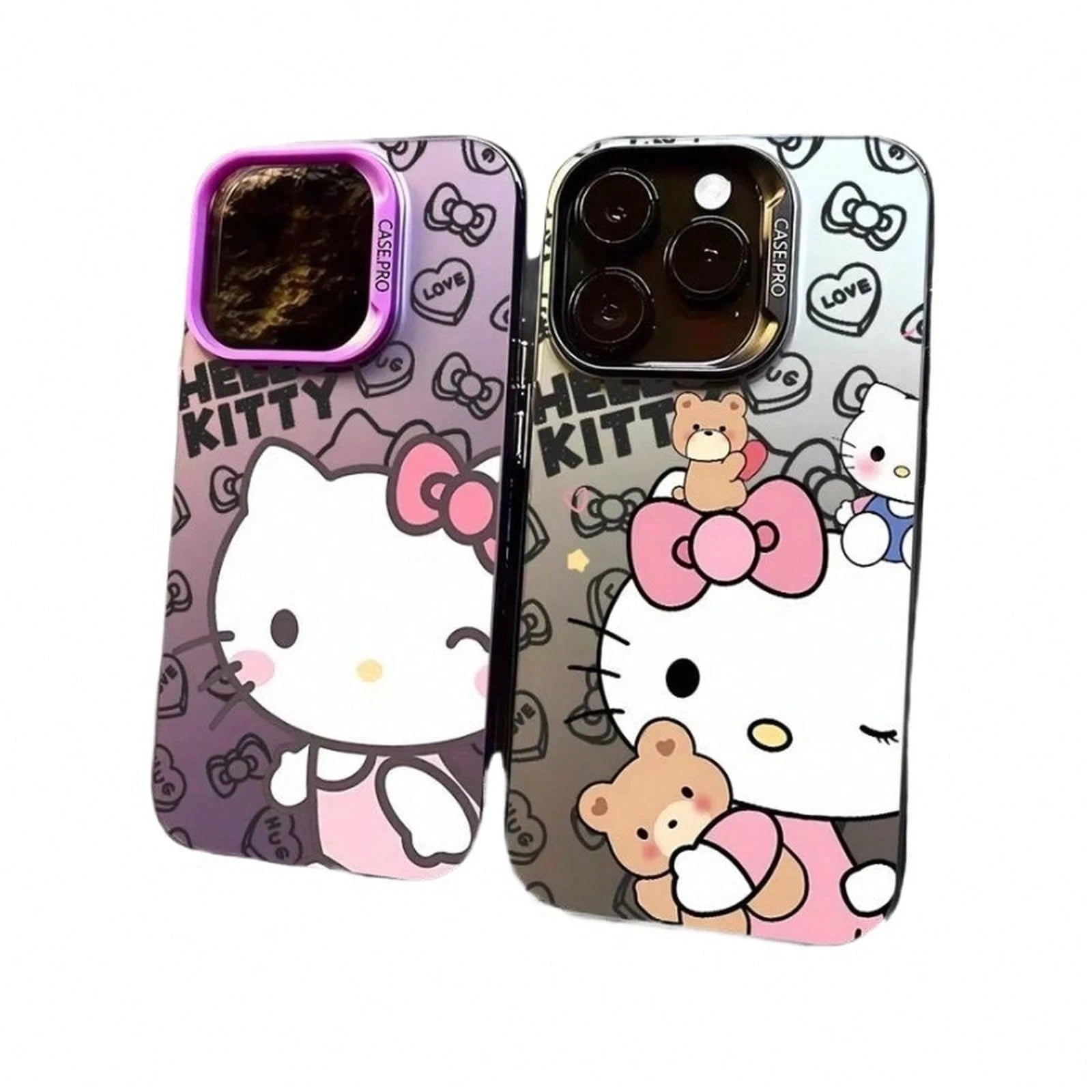 SANRIO 1pc Cute Bear Bow Print Shockproof Phone Cover, Electroplated Color Frame Anti-Drop Protective Cover Compatible With IPhone17/16/15/14/13/12/11 Pro Plus XR XS 8 SE, Y2K Unisex Accessory, Daily