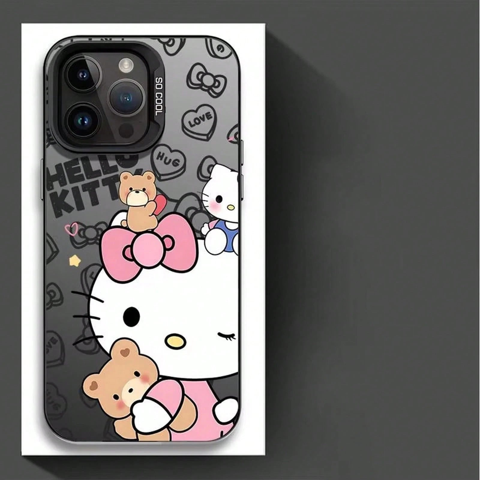 SANRIO 1pc Cute Bear Bow Print Shockproof Phone Cover, Electroplated Color Frame Anti-Drop Protective Cover Compatible With IPhone17/16/15/14/13/12/11 Pro Plus XR XS 8 SE, Y2K Unisex Accessory, Daily