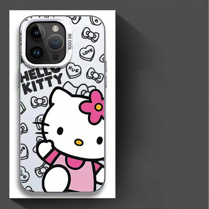 SANRIO 1pc Cute Bear Bow Print Shockproof Phone Cover, Electroplated Color Frame Anti-Drop Protective Cover Compatible With IPhone17/16/15/14/13/12/11 Pro Plus XR XS 8 SE, Y2K Unisex Accessory, Daily