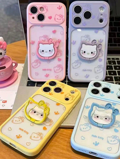 SANRIO Cute Cat Paw KT Ring Holder Phone Case Compatible With Apple 17 Pro Max 16 Pro Cute New 15 Cartoon 17 Girly Style 14 Pro Premium Full Coverage Shockproof Protective Cover