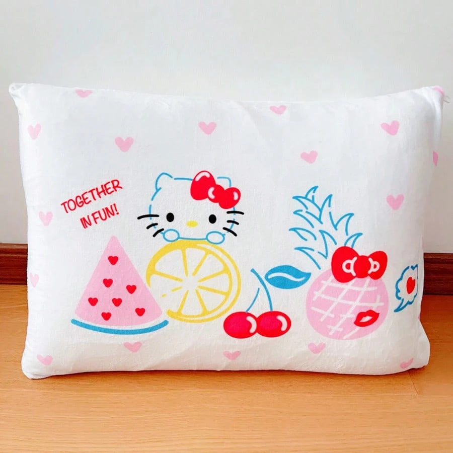 SANRIO Hello Kitty Cartoon Cute Pillowcase Anime Double Sided Plush Pillowslip Girl Bedroom Decoration Kawaii Cotton Pillowcase
