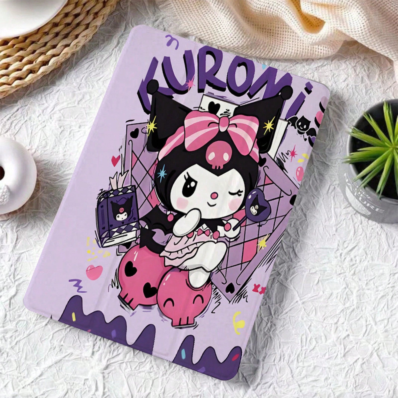 SANRIO Pink Skull Kulomi Tablet, With 70% Off Adjustable Stand, With Pen Slot, Compatible With Tablet 12 11inch (2026), 11 2025, 2025, Tablet/8/9, 4/5, 10. Fit 1/2/3/4/5/6/, Tablet 5/6//8/9/10/11, Air
