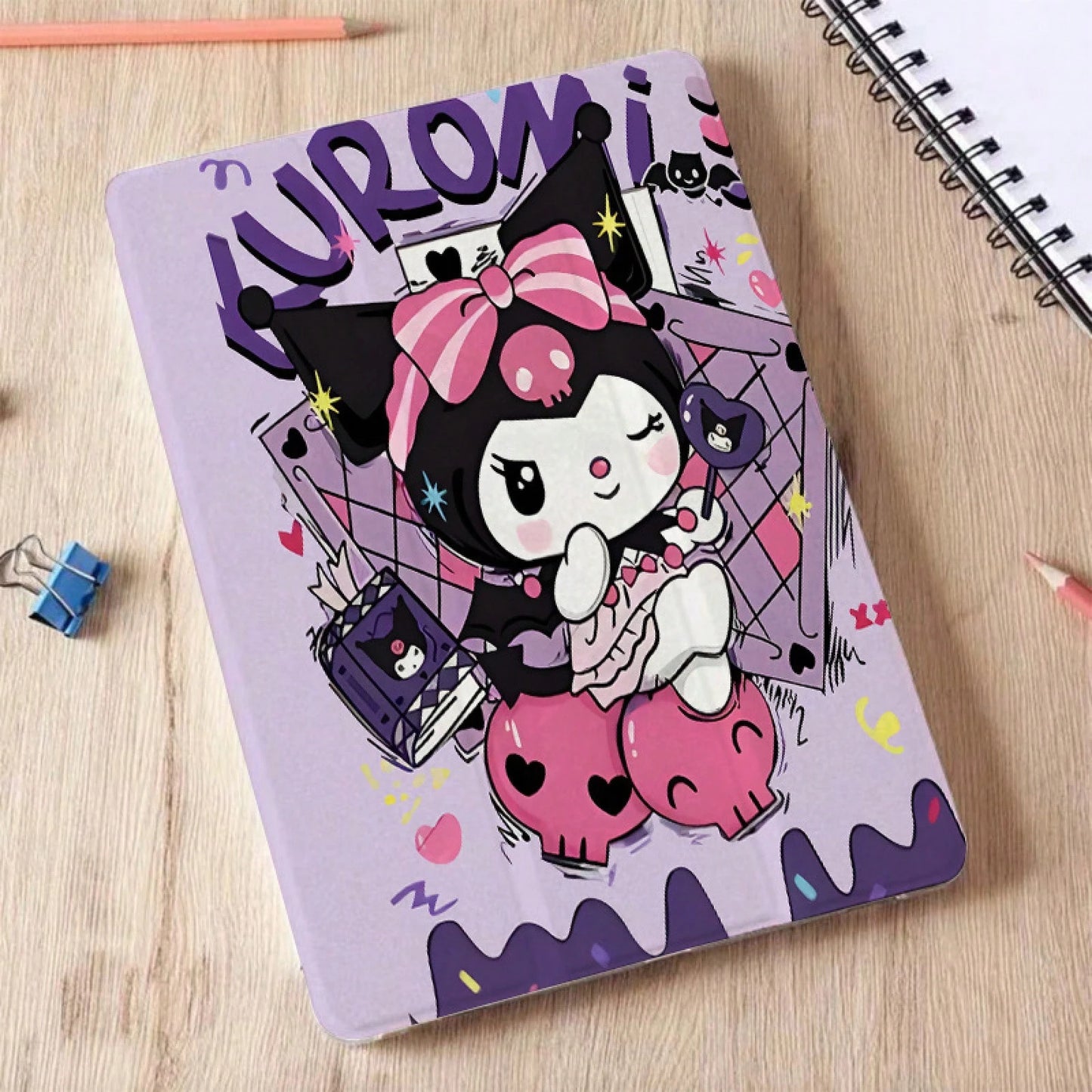 SANRIO Pink Skull Kulomi Tablet, With 70% Off Adjustable Stand, With Pen Slot, Compatible With Tablet 12 11inch (2026), 11 2025, 2025, Tablet/8/9, 4/5, 10. Fit 1/2/3/4/5/6/, Tablet 5/6//8/9/10/11, Air