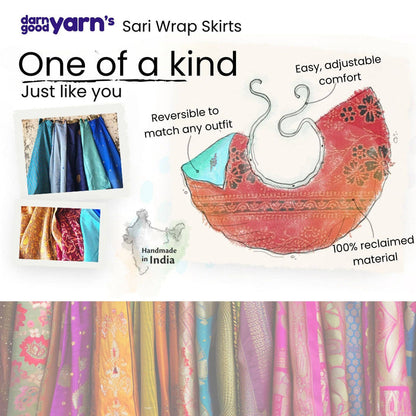 Sari Wrap Skirt: Cool Tones / Maxi / 08-20