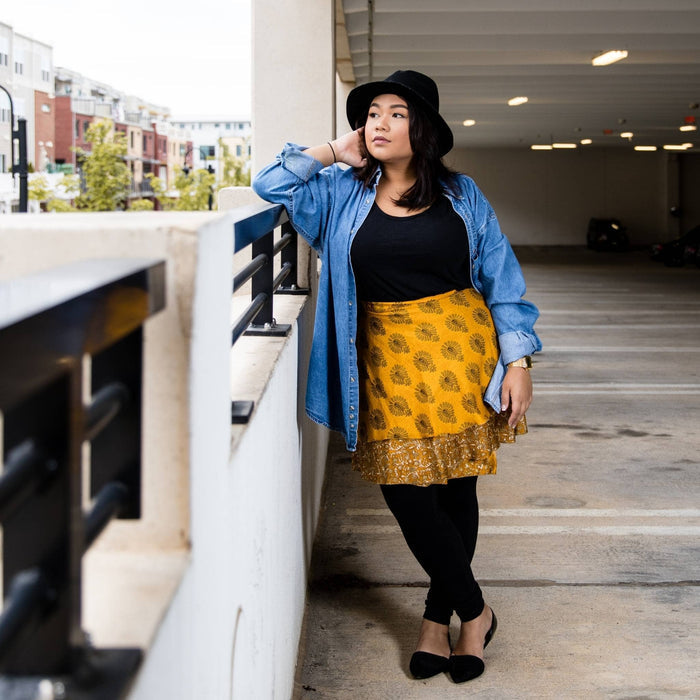 Sari Wrap Skirt: Cool Tones / Maxi / 08-20