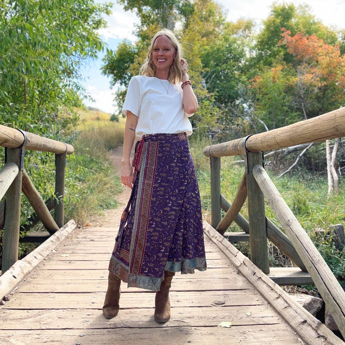 Sari Wrap Skirt: Cool Tones / Tea / 02-12