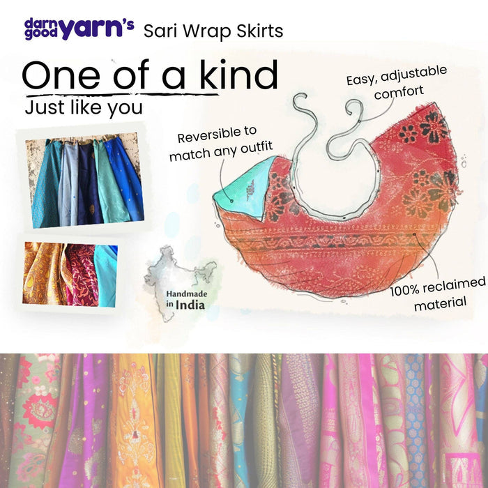 Sari Wrap Skirt: Cool Tones / Tea / 02-12