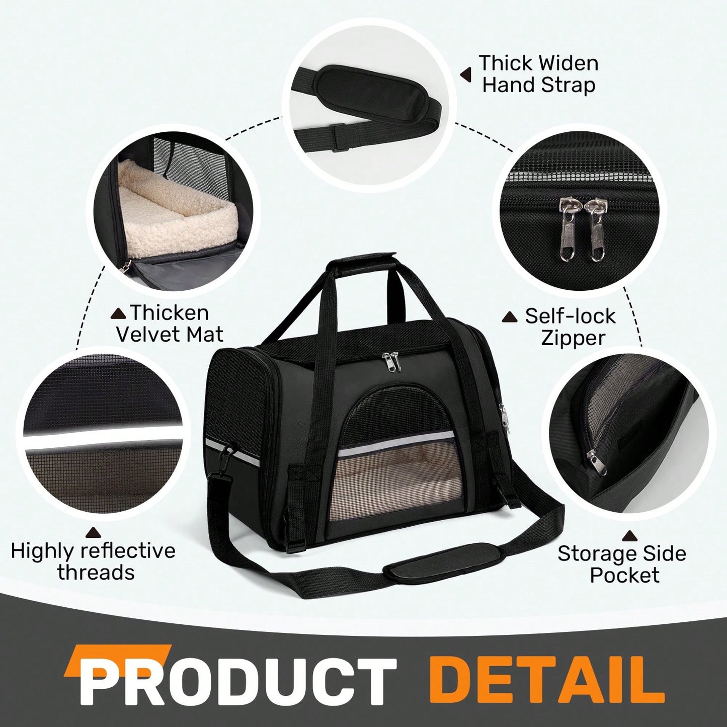 Secure Zipper Anti-Escape Pet Carrier Backpack| Spacious Ventilated Foldable Cat/Dog Travel Bag| Car & Airline Approved Collapsible Cage With Breathable Design