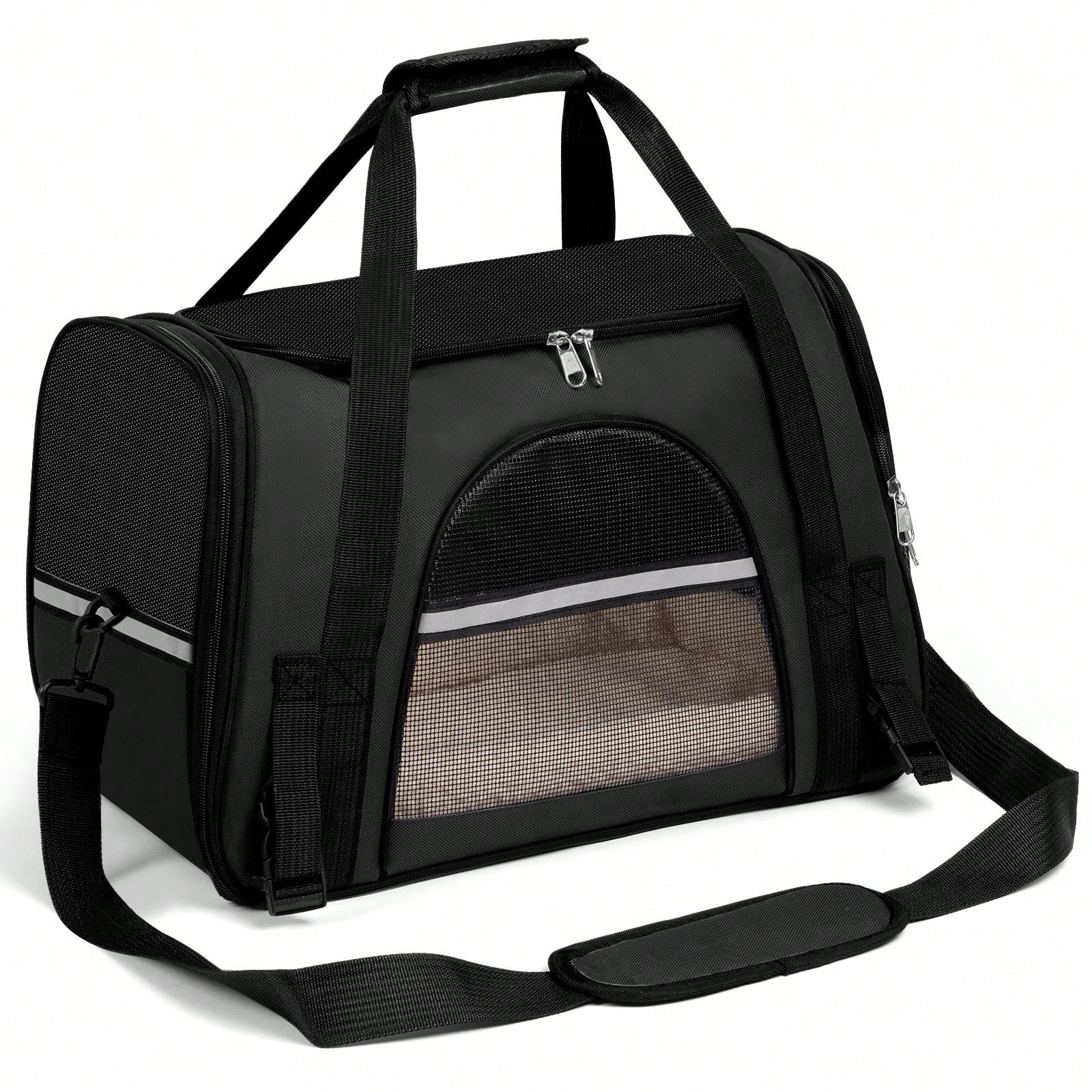 Secure Zipper Anti-Escape Pet Carrier Backpack| Spacious Ventilated Foldable Cat/Dog Travel Bag| Car & Airline Approved Collapsible Cage With Breathable Design