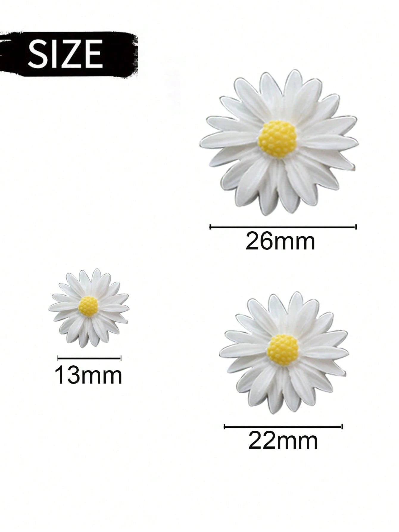 Set Of 3pcs/6pcs White Daisy Flower Car Fragrance Air Vent Clip, Car Interior Decor Accessory
