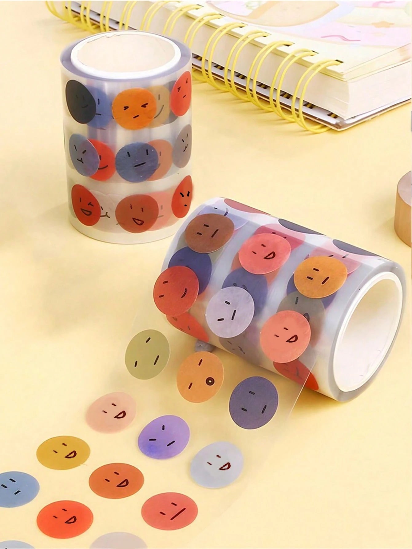 Set Of 500 Smile Face Expression Stickers, Creative Round Cute Sticker Decals For Decoration Of Small Designs, Bullet Journal Accessories Material, Diary Mood Recording Stickers