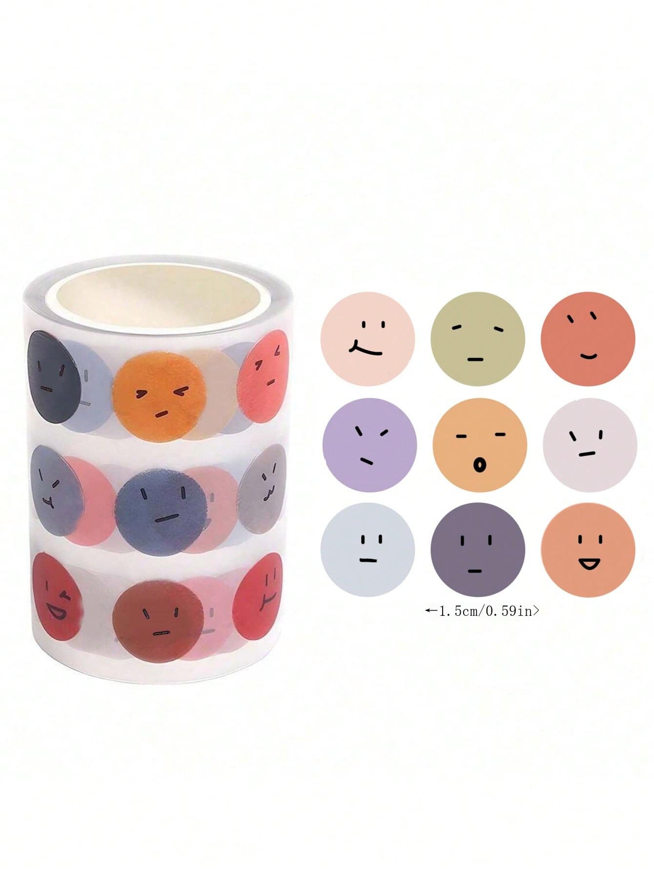 Set Of 500 Smile Face Expression Stickers, Creative Round Cute Sticker Decals For Decoration Of Small Designs, Bullet Journal Accessories Material, Diary Mood Recording Stickers
