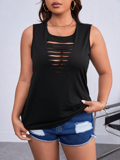 Shapeblank Plus Ladder Cut Out Tank Top