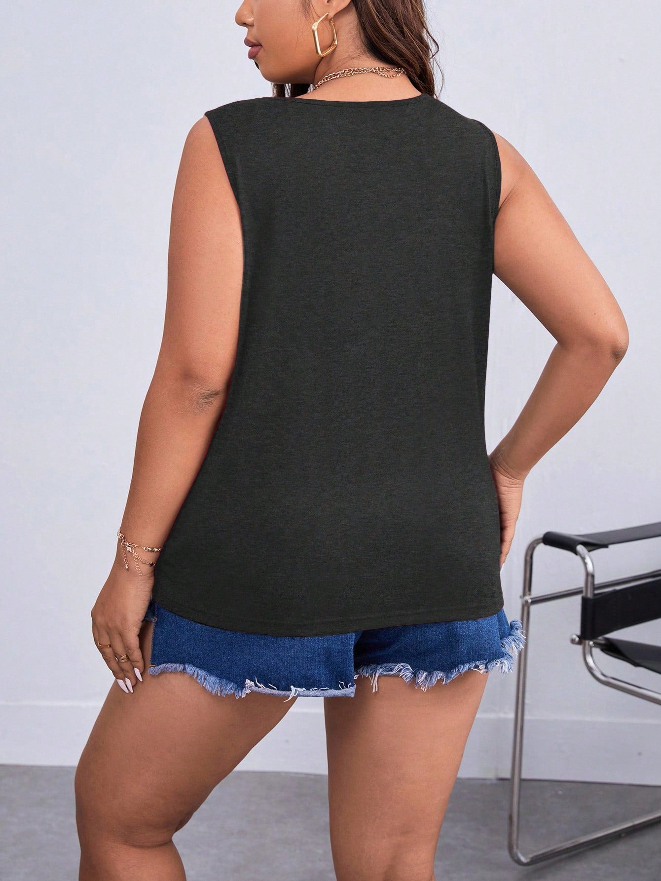 Shapeblank Plus Ladder Cut Out Tank Top