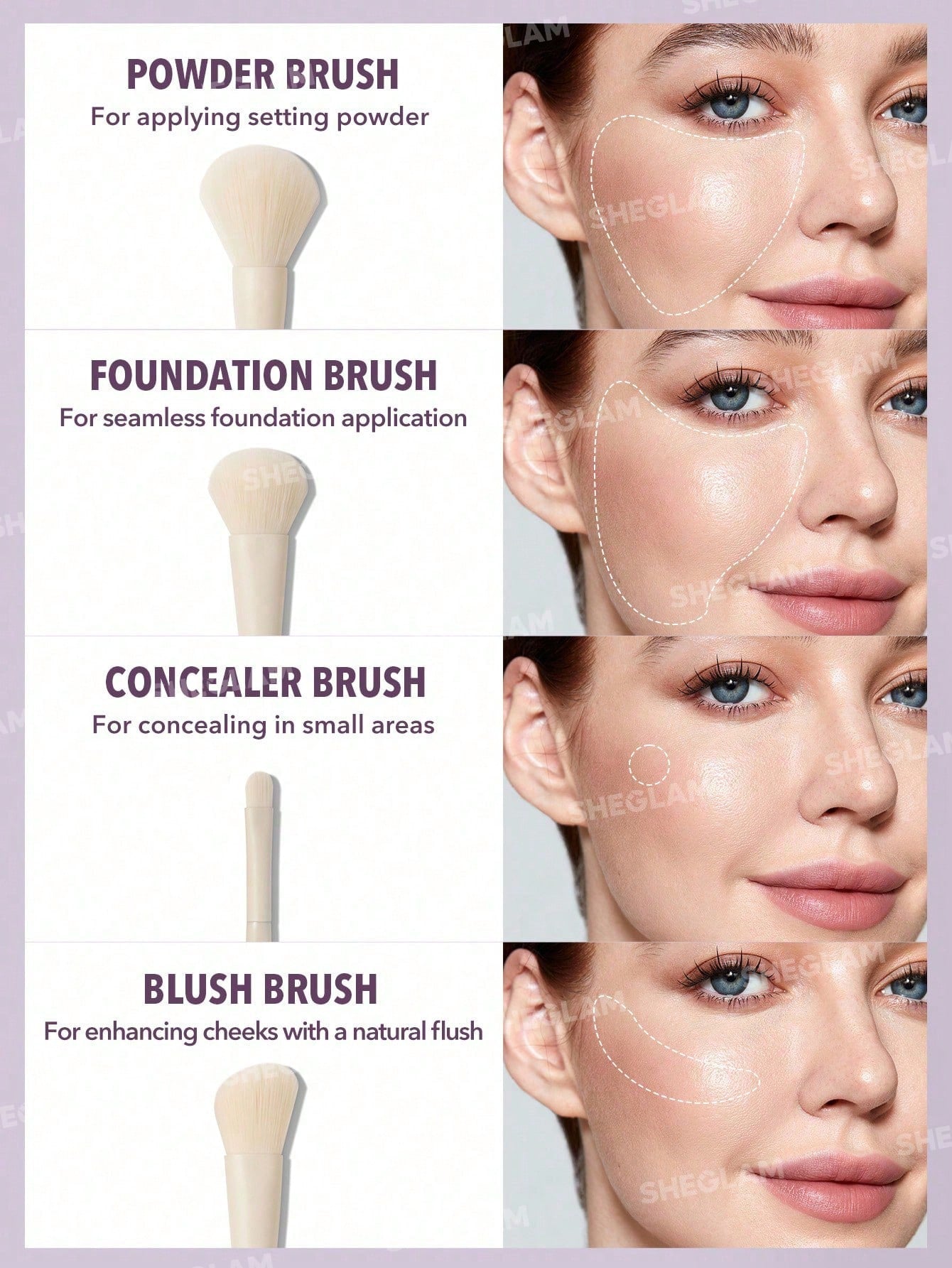 SHEGLAM Pro Core Brush Kit Brand Beauty Cosmetic Makeup For Women And Girls
