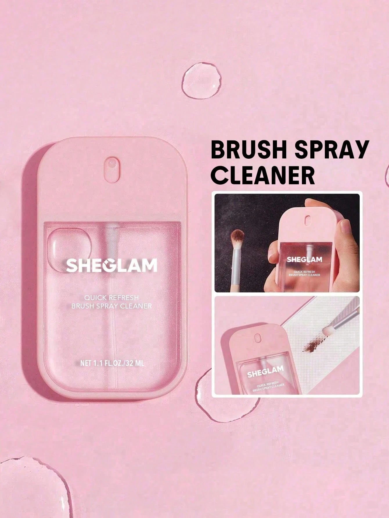 SHEGLAM Quick Refresh Brush Spray Cleaner 32Ml Brand Beauty Cosmetic Makeup For Women And Girls