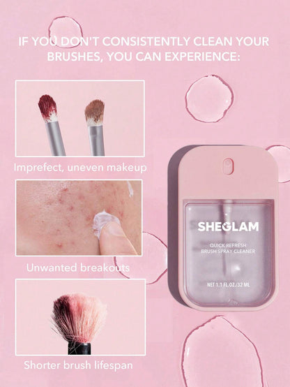 SHEGLAM Quick Refresh Brush Spray Cleaner 32Ml Brand Beauty Cosmetic Makeup For Women And Girls