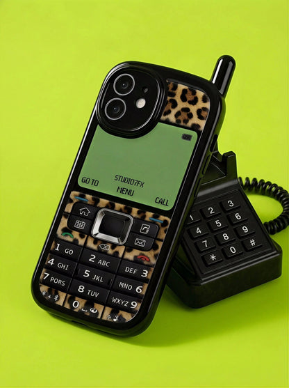 ShellaStory Shockproof Mobile Phone Elements Novelty Cases 1pc New Personalized Leopard Print Painted Shockproof Phone Case Glossy Soft Shell Protective Cover Compatible With 17pro/17Air/17/17promax 1