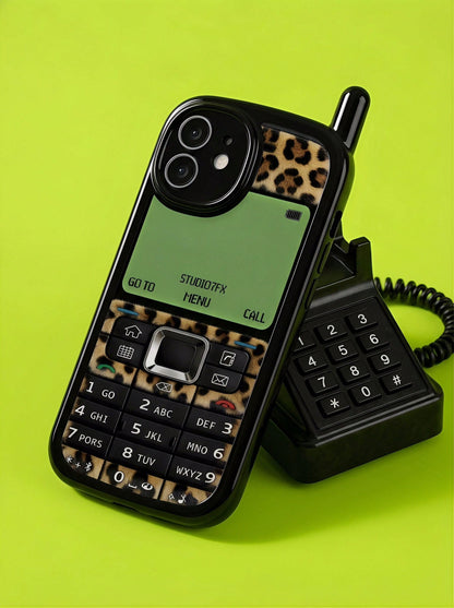 ShellaStory Shockproof Mobile Phone Elements Novelty Cases 1pc New Personalized Leopard Print Painted Shockproof Phone Case Glossy Soft Shell Protective Cover Compatible With 17pro/17Air/17/17promax 1