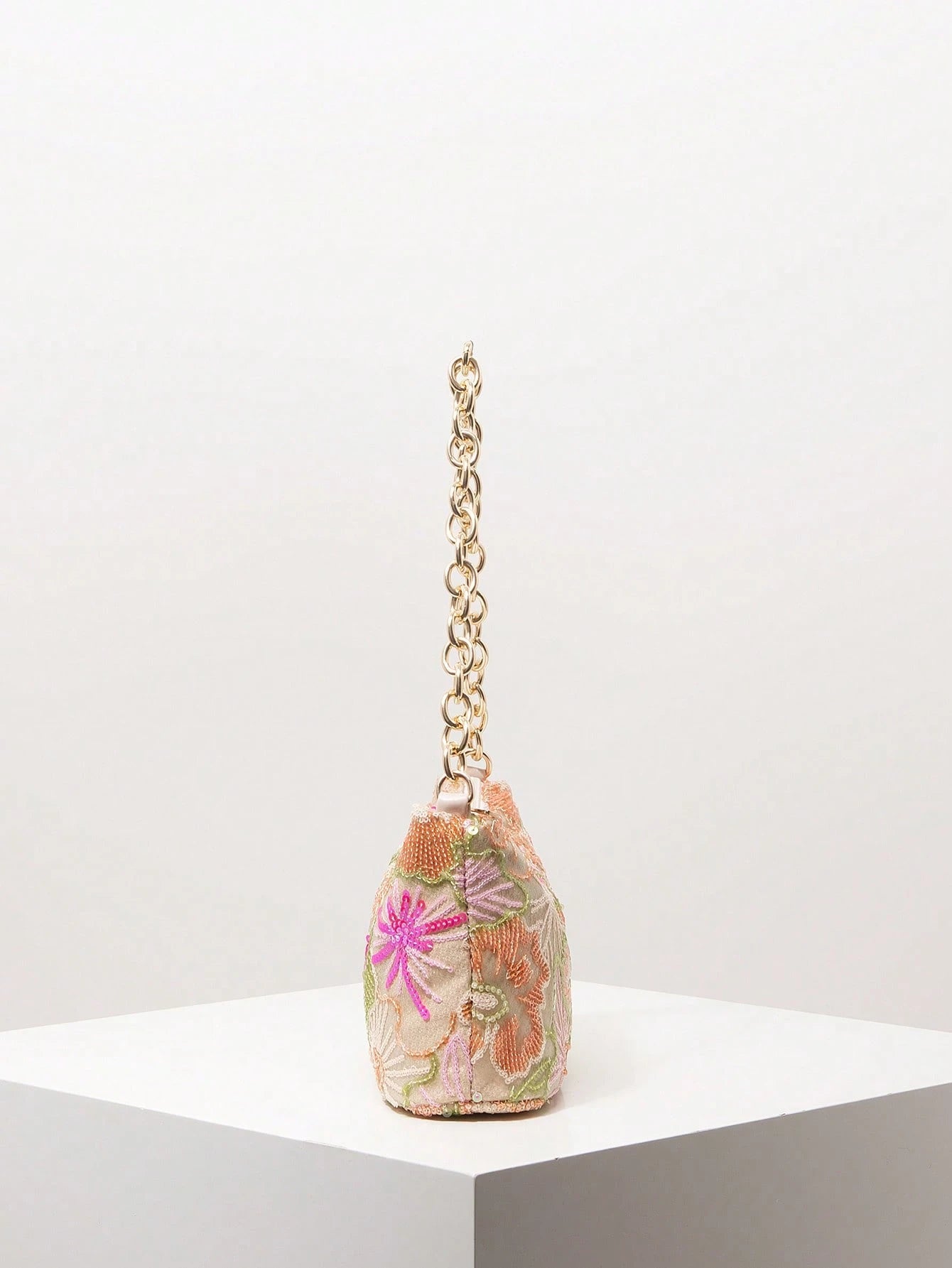 Shiny Colorful Sequin Shoulder Bag, Floral Bag, Metal Chain Women's Handbag, Sequin Bag, Bridal Party, Prom Bag, Prom Accessories