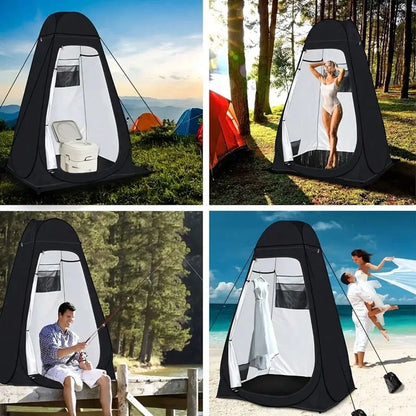 Shower Tent Pop-Up Privacy Tent Camping Portable Toilet Tent Outdoor Camp Bathroom Changing Dressing Room Instant Privacy Shelters For Hiking Beach Picnic Fishing Potty, Extra-Tall, UPF 50+