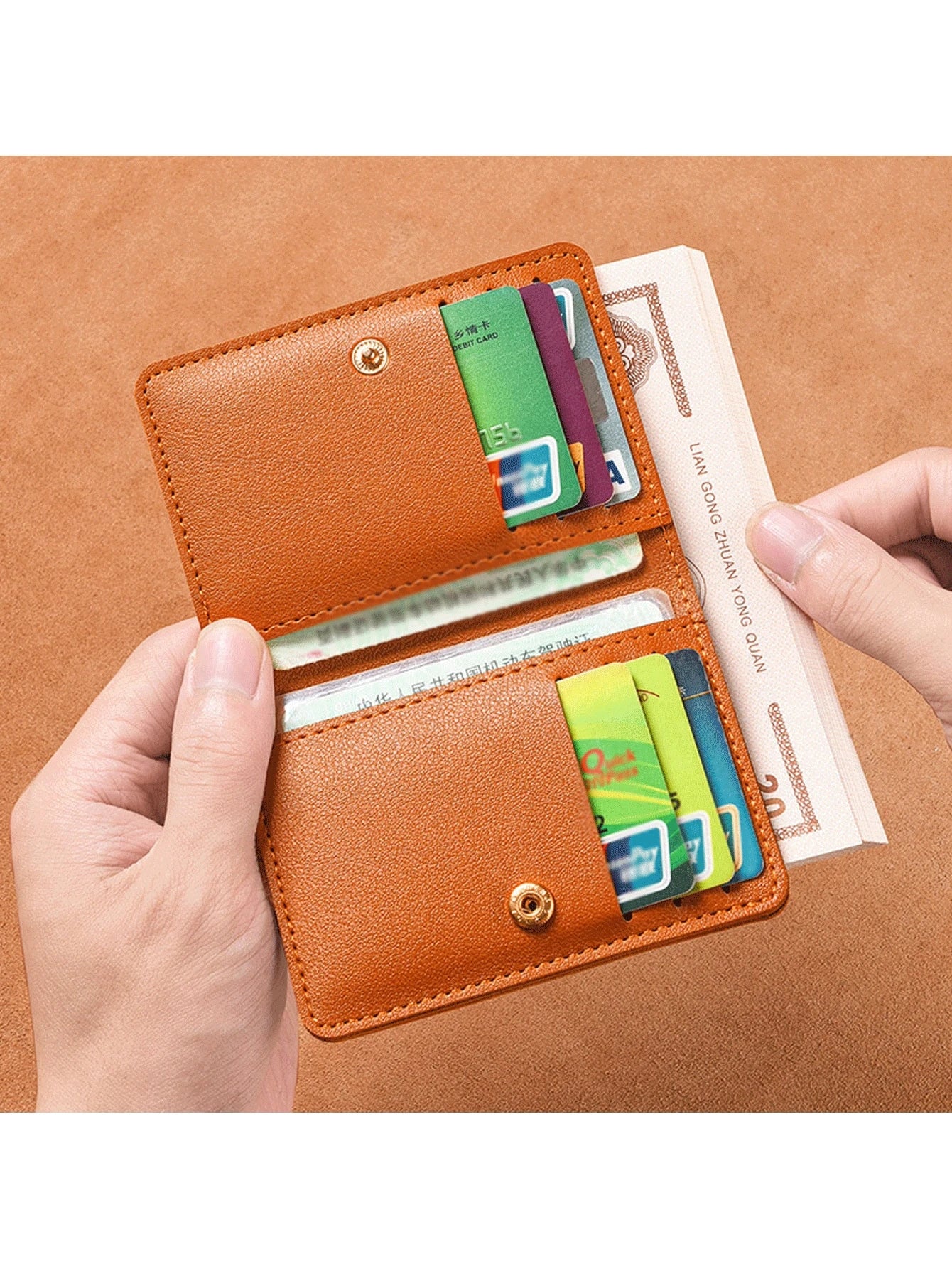 Simple Folding Buckle Wallet Multi Card Slots Driver License Holder Unisex For Students