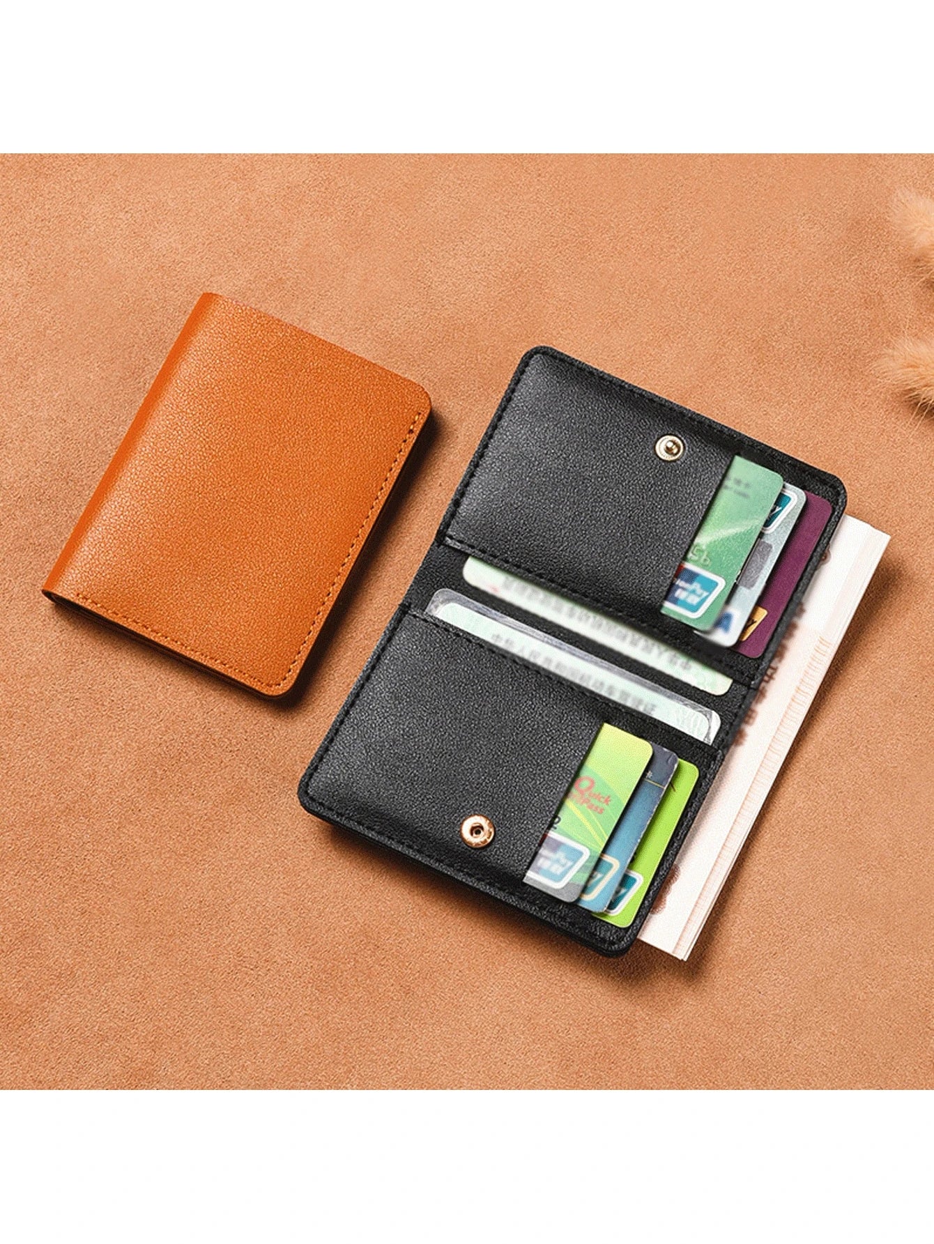 Simple Folding Buckle Wallet Multi Card Slots Driver License Holder Unisex For Students