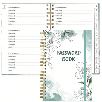 Simplified Password Book With Alphabetical Tabs- Small Pocket Size Password Keeper Journal Notebook For Computer & Website Logins, 4.5\ X 6.2\, Teal