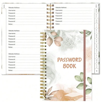 Simplified Password Book With Alphabetical Tabs- Small Pocket Size Password Keeper Journal Notebook For Computer & Website Logins, 4.5\ X 6.2\, Teal