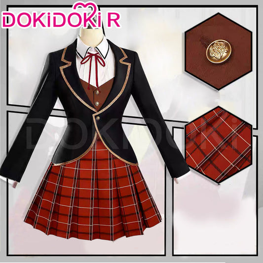 【Size S-2XL】DokiDoki-R Anime Cosplay Black Red Dress Female Uniform Suit JK