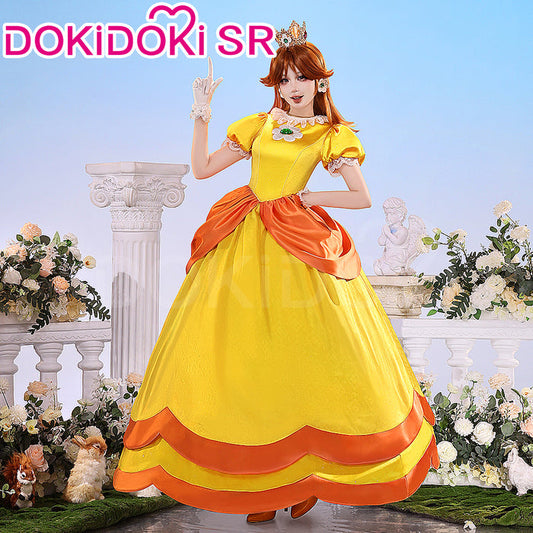 【Size S-3XL】DokiDoki-SR Movie Cosplay Cosplay Costume Yellow Orange Princess Dress / Crown