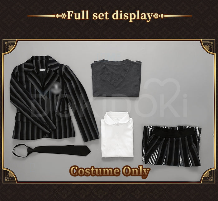 【Size XS-2XL】DokiDoki-R TV Cosplay Costume School Uniform Halloween Outfit Black Coat